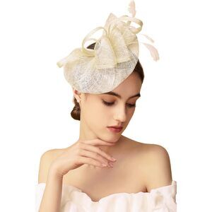 1181 Women's Pillbox Fascinator Hat Kentucky Derby Feather